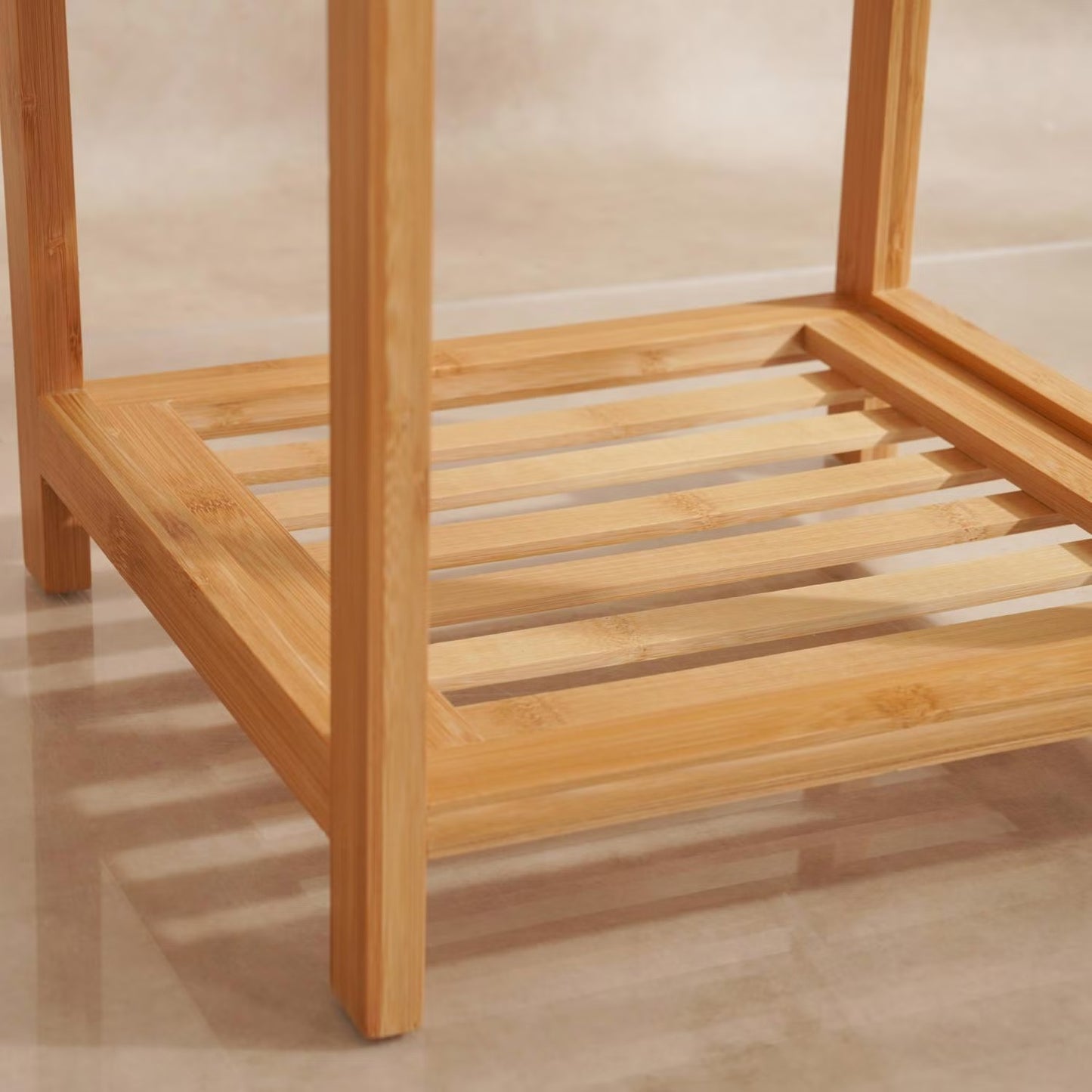 3-Tier Bamboo Bath Rack, 30x30x57cm, Natural Finish