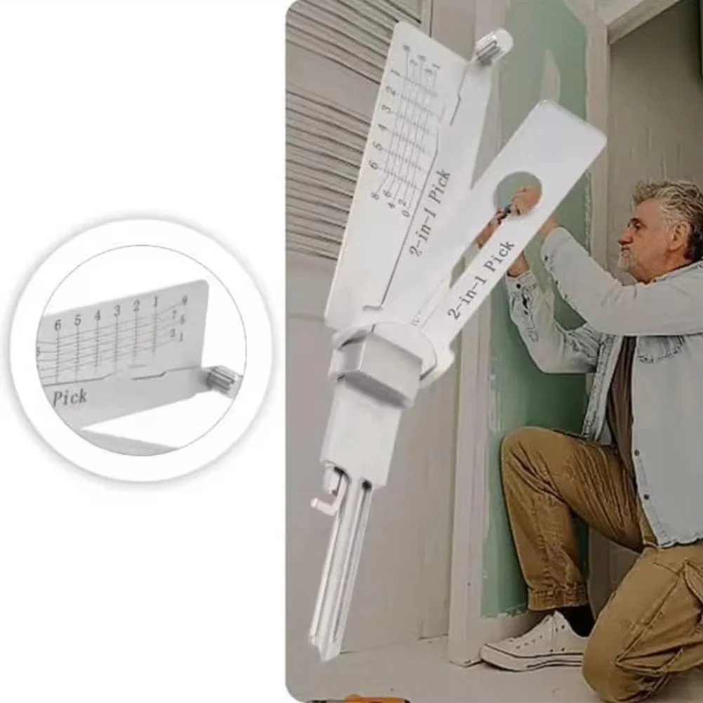 Stainless Steel Key Decoder 2-in-1 Lock Decoding & Picking Tool for Locksmiths