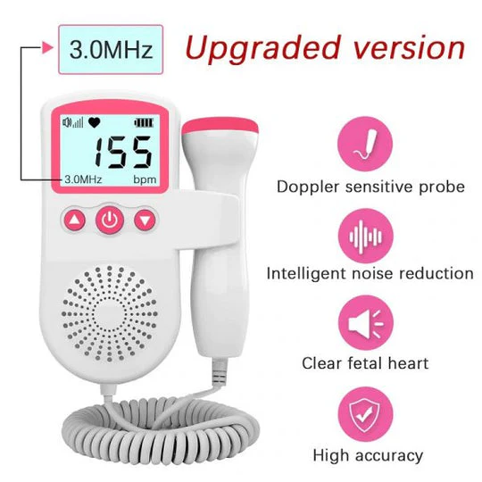 Fetal Doppler Heart Rate Monitor, Home Pregnancy and Baby Fetal Heart Rate Sound Detector