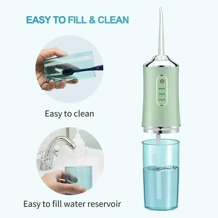Rechargeable Water Flosser with Replaceable Nozzles