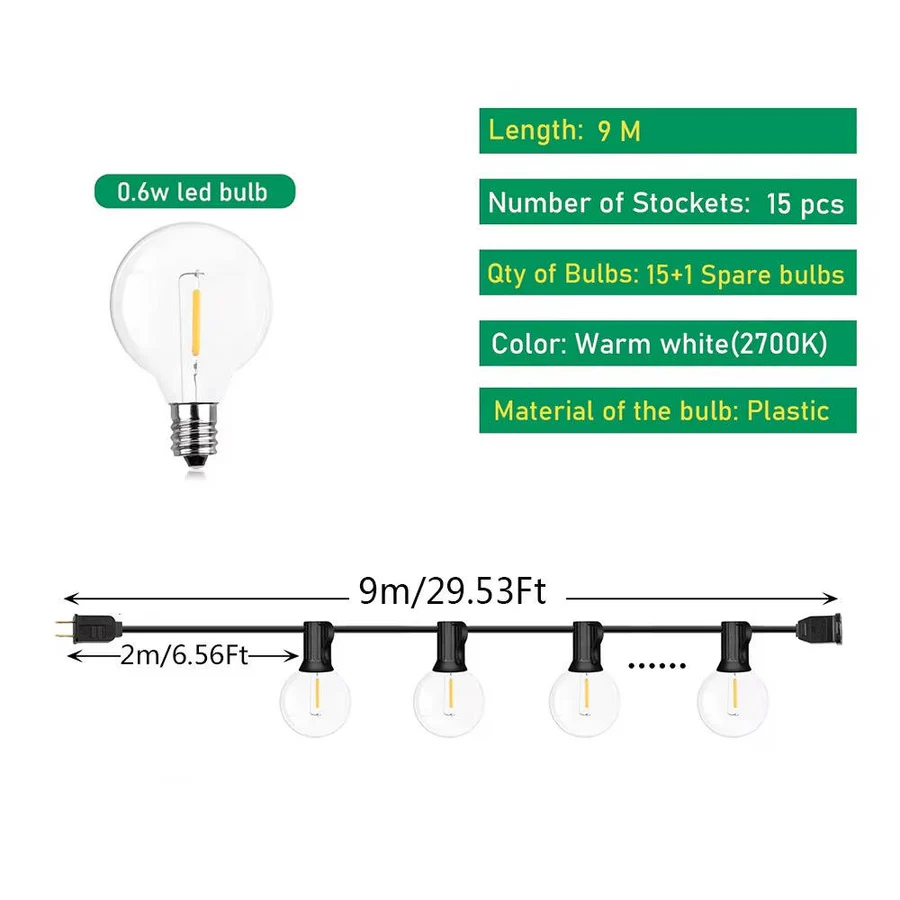 LED Outdoor String Lights