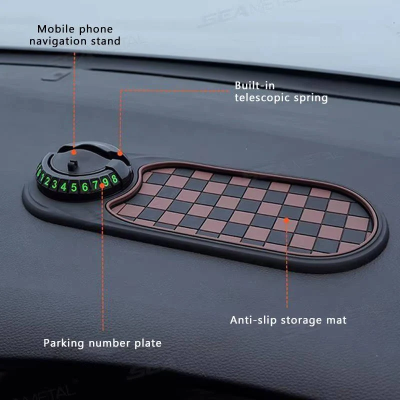 Universal Car Phone Holder with Anti-Slip Dash Mat