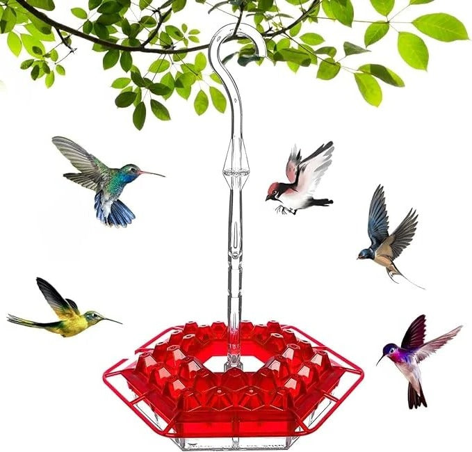 Ant Proof Hummingbird Feeder with Outdoor Hanging Perch