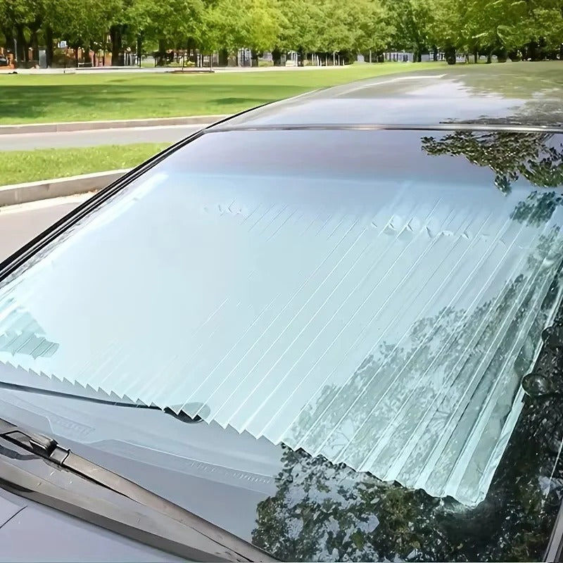 Retractable Car Windshield Sunshade Curtain Set for Front and Rear Windshields