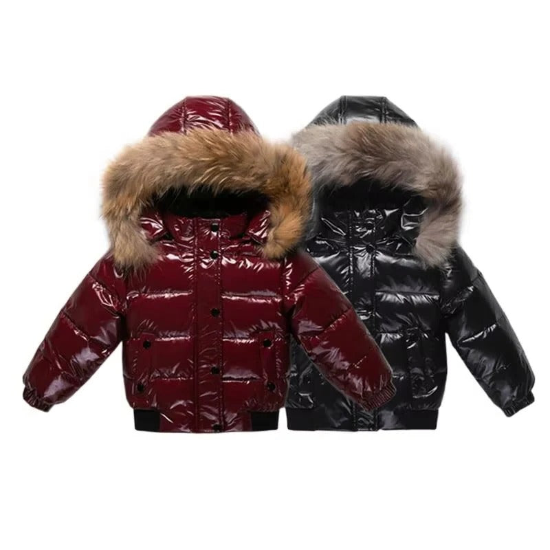 Kids Waterproof Down Parka – Winter Coat with Fur Hood
