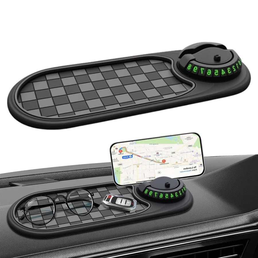 Universal Car Phone Holder with Anti-Slip Dash Mat