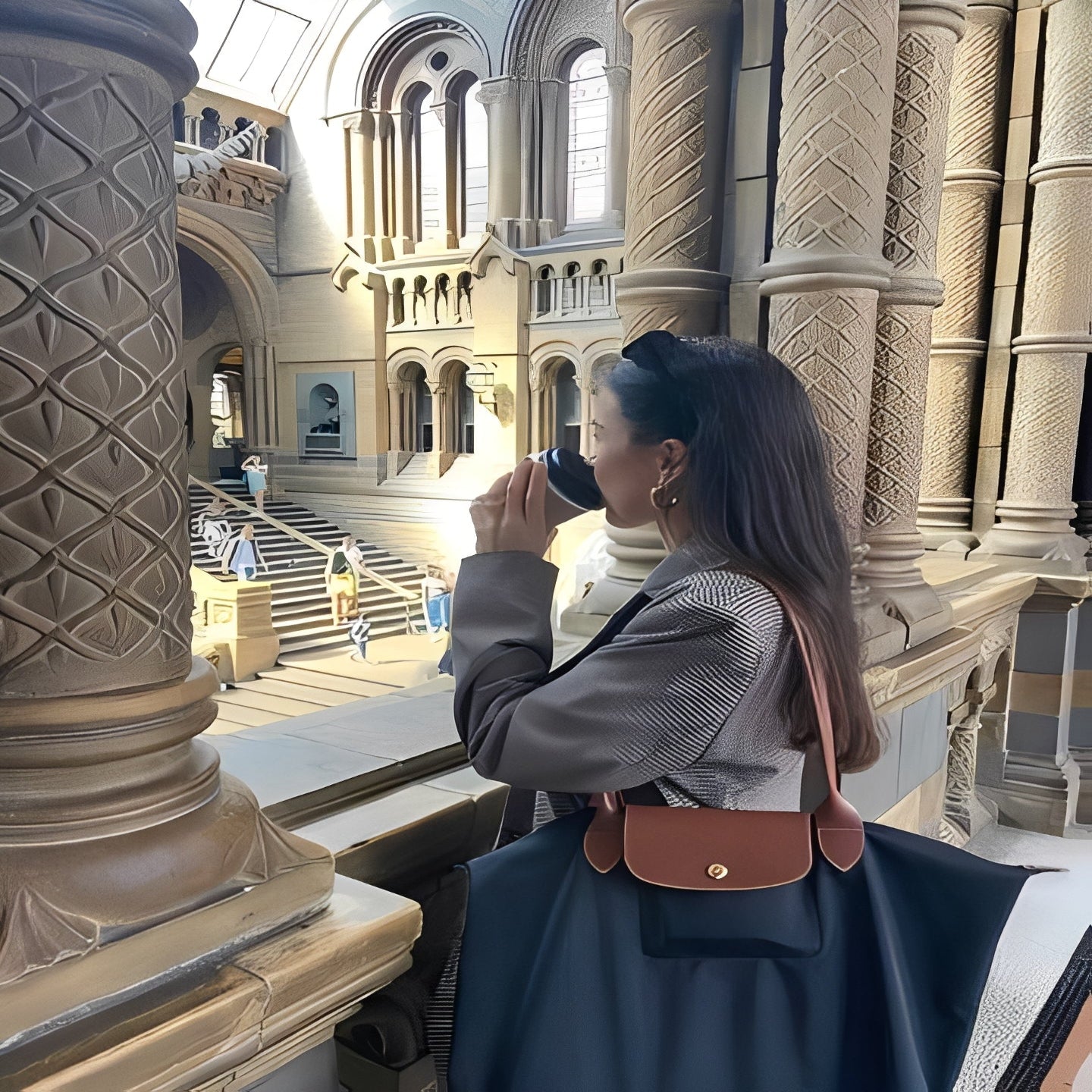 Top Handle Bag with Gold Tone Hardware