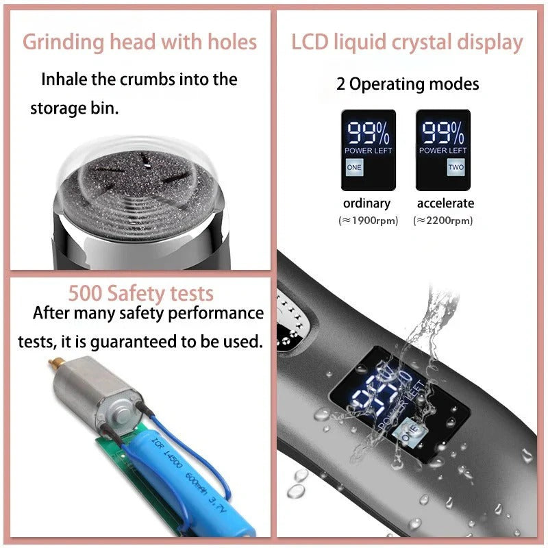 Rechargeable Electric Foot File with Rotating Roller Head