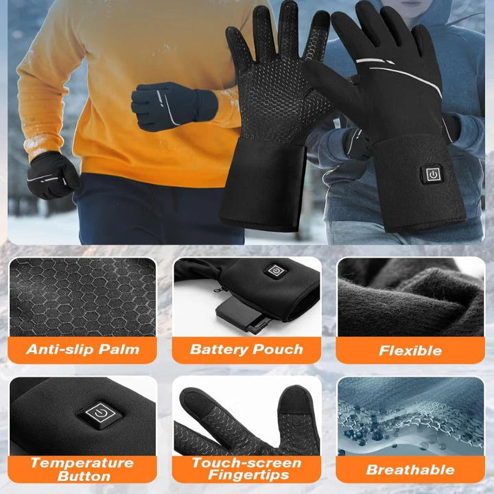 Rechargeable Heated Glove Liners with 7.4V Batteries and Dual Charger