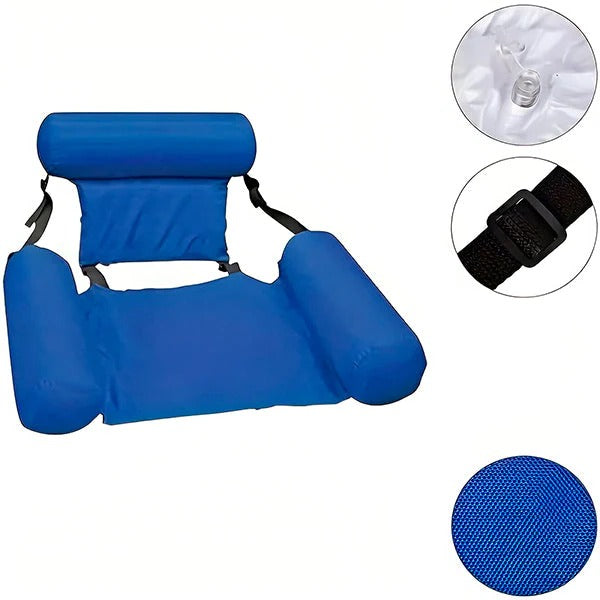 Floating Water Chair with Backrest for Pool and Beach Use