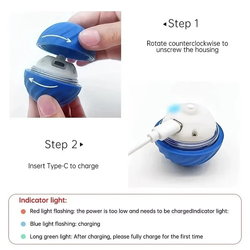 USB Rechargeable Moving Toy Ball for Pets