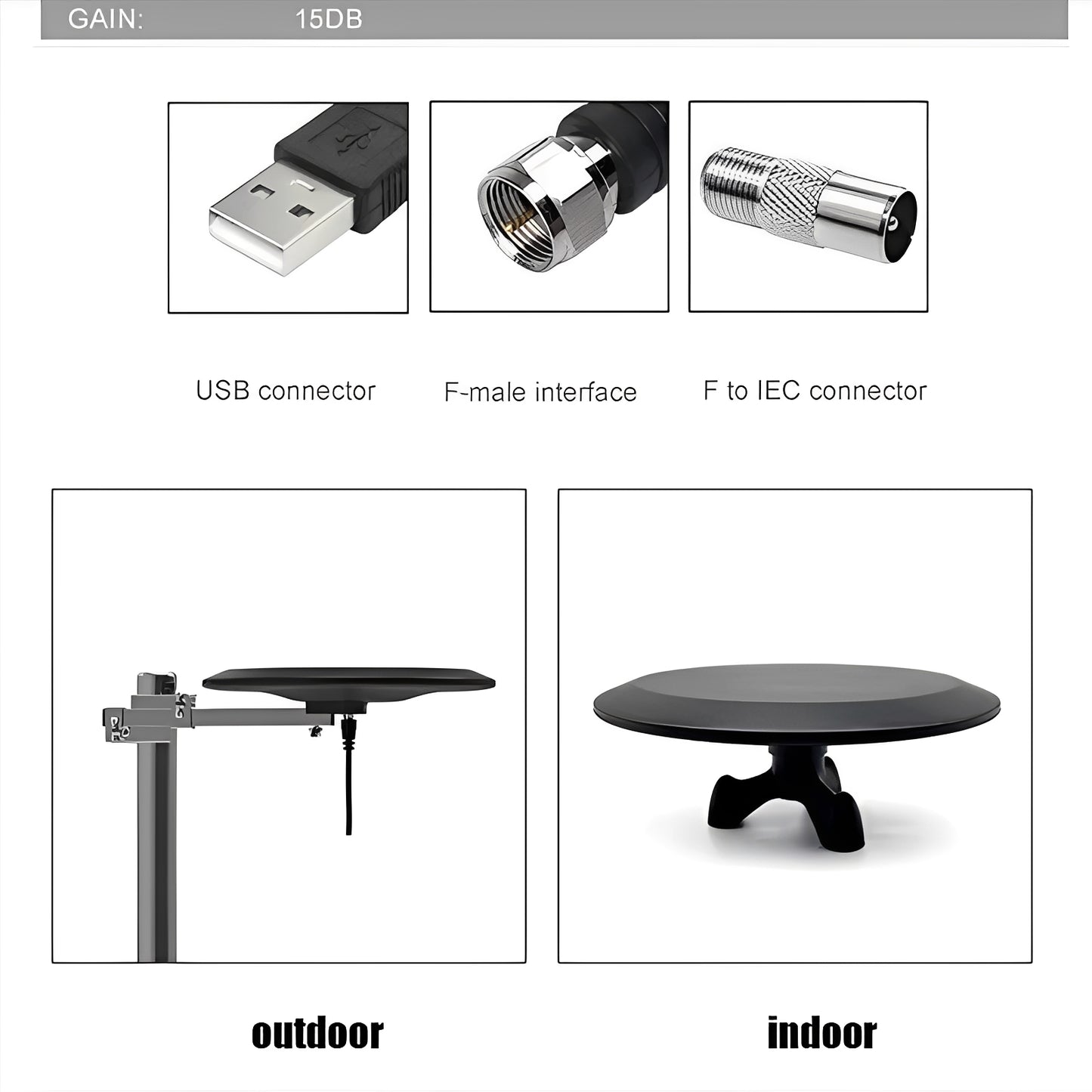 Digital Outdoor HDTV Antenna for Long-Range Signal Capture and Reception