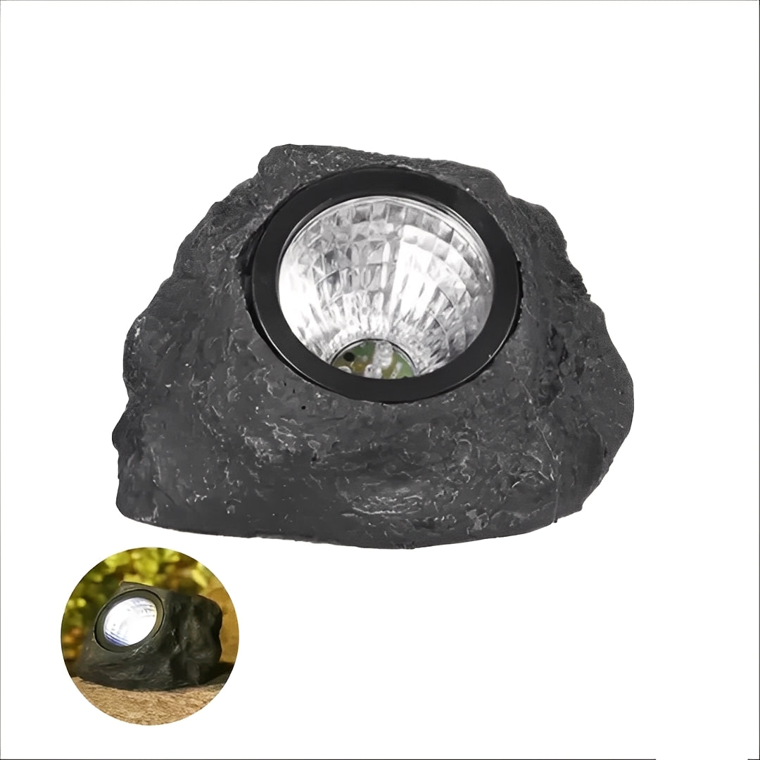Solar LED Garden Spotlight with Stone Style and Light Sensor
