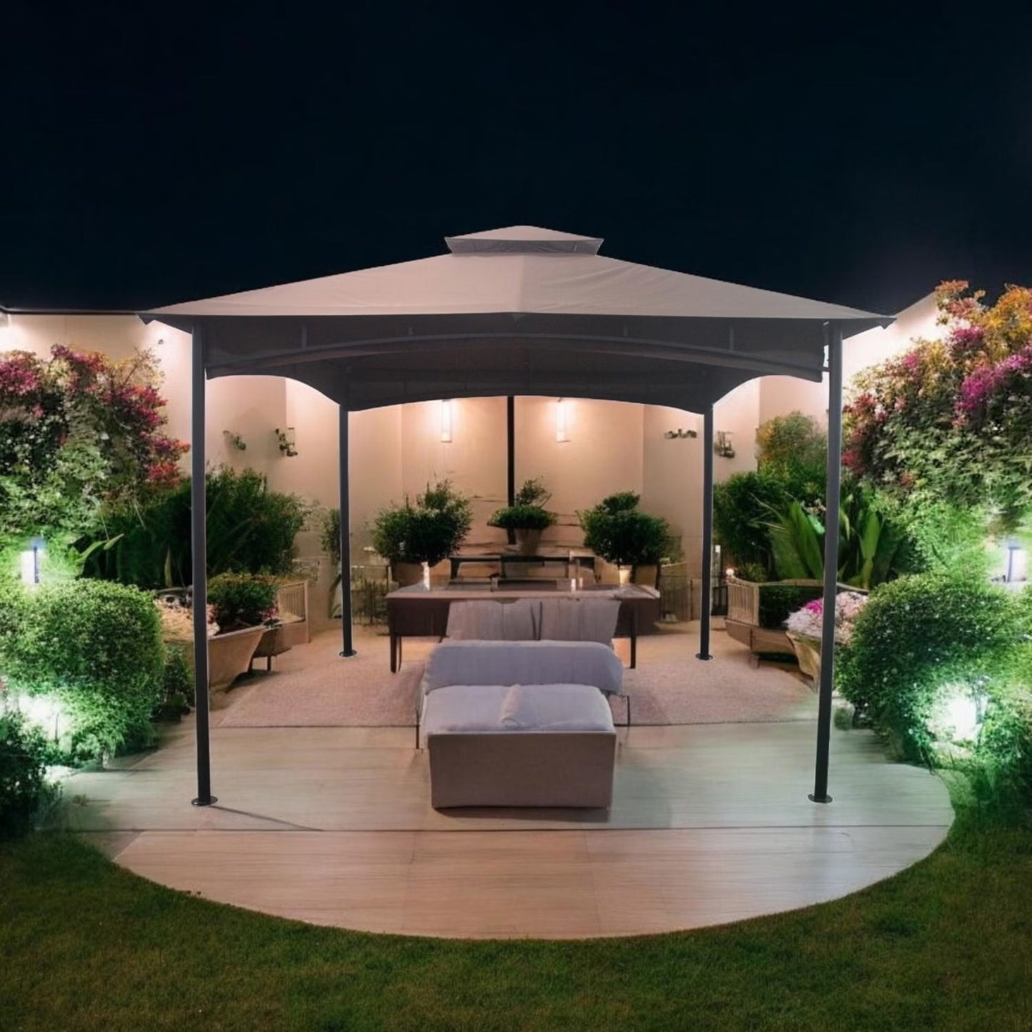 Valetta 3x3m Brown Outdoor Steel Gazebo, Weather Resistant Canopy