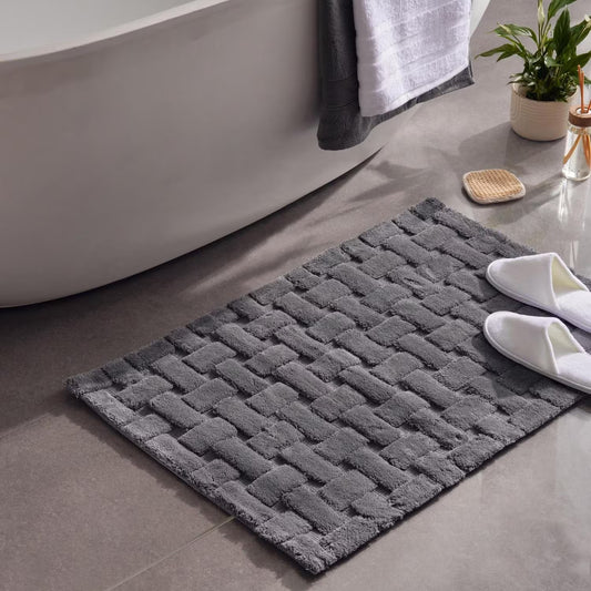 Jacquard Bathmat, 70x120 cm, Dark Grey