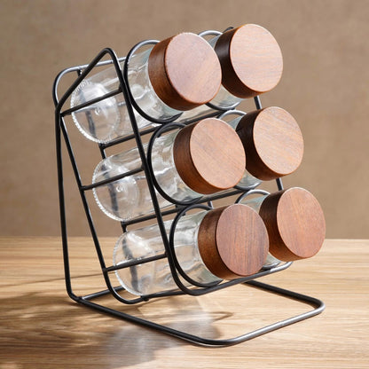 Virella 6 Piece Jar Set for Spices with Slanting Stand