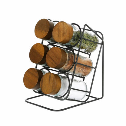 Virella 6 Piece Jar Set for Spices with Slanting Stand