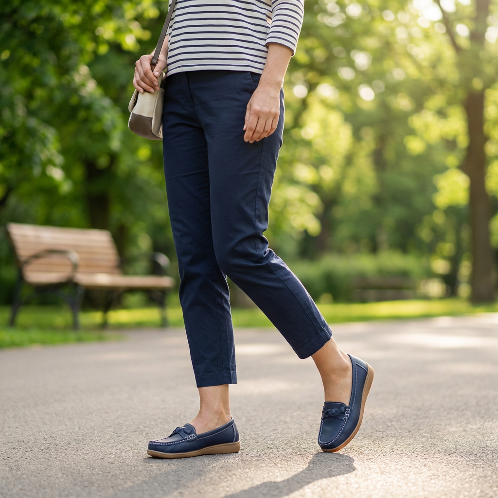 Women’s Slip-On Walking Loafers, Supportive Casual Shoes