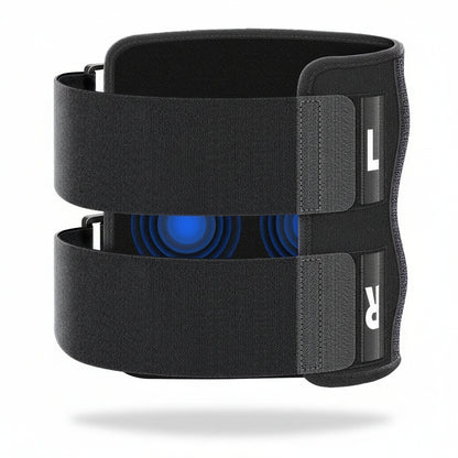 Knee Support Brace with Adjustable Buckle Straps and Dual Pads