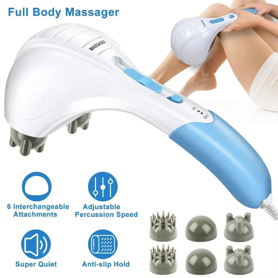 Dual Vibration Handheld Electric Massager with Adjustable Intensity