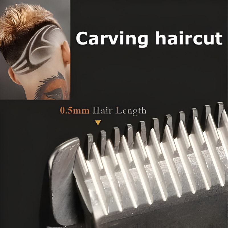 Gold Hair Clipper 7 Piece Set for Men with Adjustable Blades
