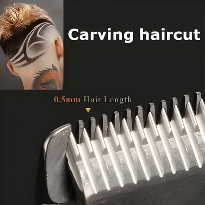 Gold Hair Clipper 7 Piece Set for Men with Adjustable Blades