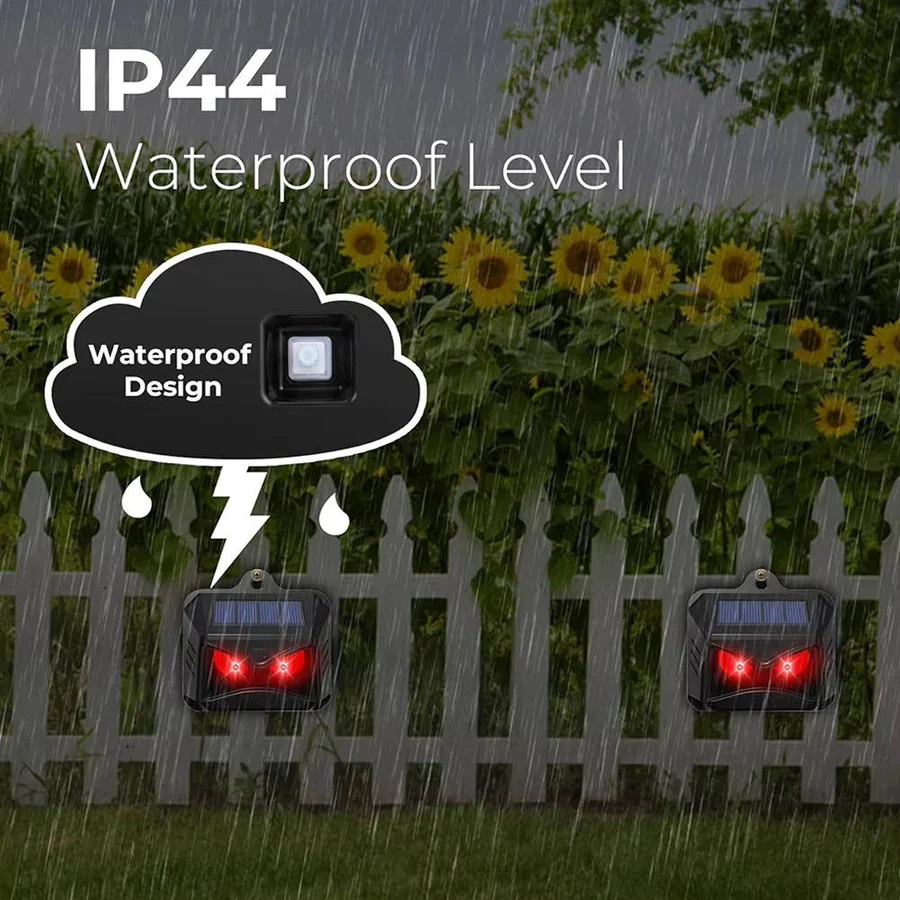 Solar Powered Ultrasonic Animal Repellent, Set of 2
