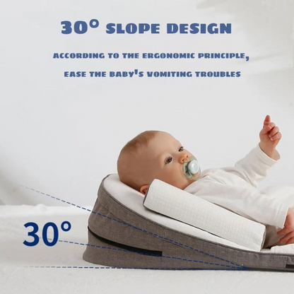 Baby Wedge Side Sleeping Pillow Bed, Reflux Anti Roll Newborn Bed