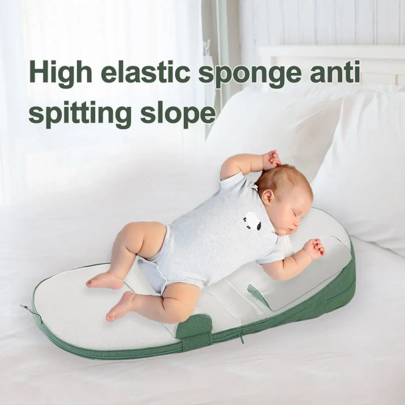 Baby Wedge Side Sleeping Pillow Bed, Reflux Anti Roll Newborn Bed