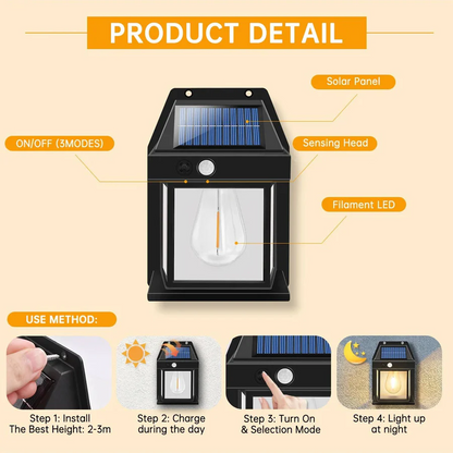 Solar Wall Lamp Outdoor, Set of 2