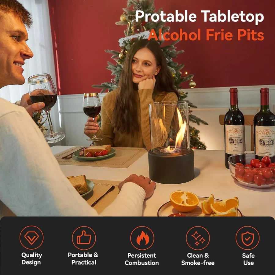 Mini Portable Glass Tabletop Fireplace