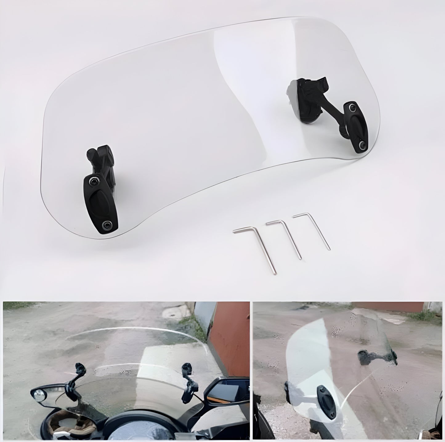 Adjustable Touring Windshield Extension for Motorcycles