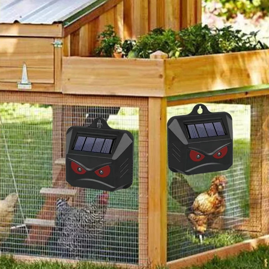 Solar Powered Ultrasonic Animal Repellent, Set of 2