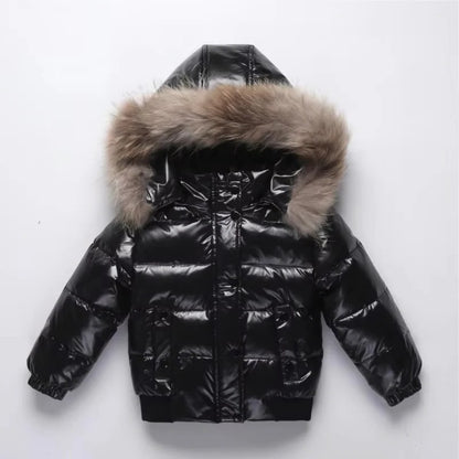 Kids Waterproof Down Parka – Winter Coat with Fur Hood