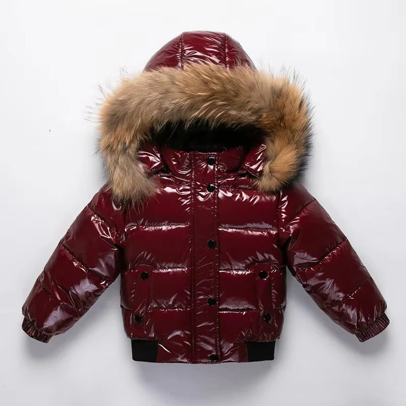 Kids Waterproof Down Parka – Winter Coat with Fur Hood