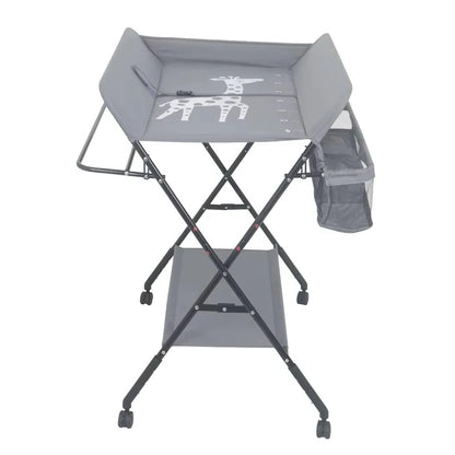 Foldable Baby Changing Table with Adjustable Height & Built-In Bath