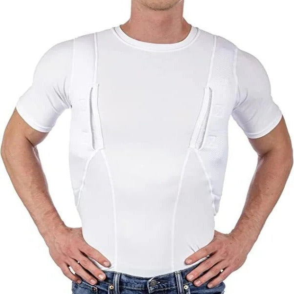 Unisex Concealed Carry Holster T-Shirt with Hidden Pockets