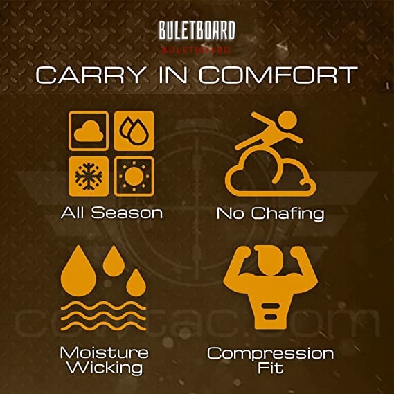 Unisex Concealed Carry Holster T-Shirt with Hidden Pockets