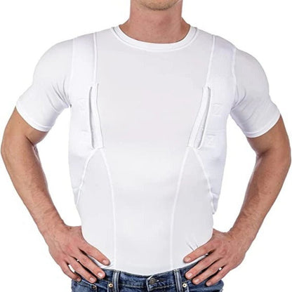 Unisex Concealed Carry Holster T-Shirt with Hidden Pockets