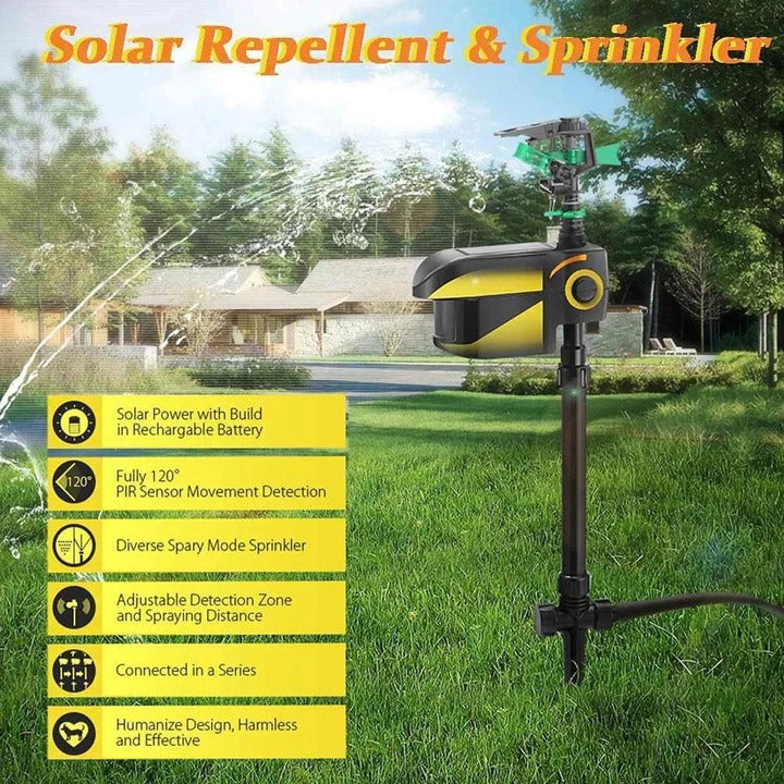 Solar Powered Motion Activated Sprinkler for Deer Repellent