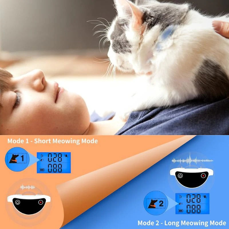 Adjustable Cat Feedback Collar – Sound & Vibration Modes