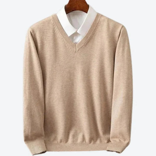 Men's Soft Cashmere Sweater with Crew Neck Pullover