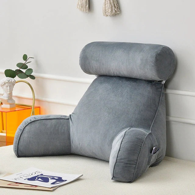 Comfortable Reading Pillow with Armrests for Bed and Sofa