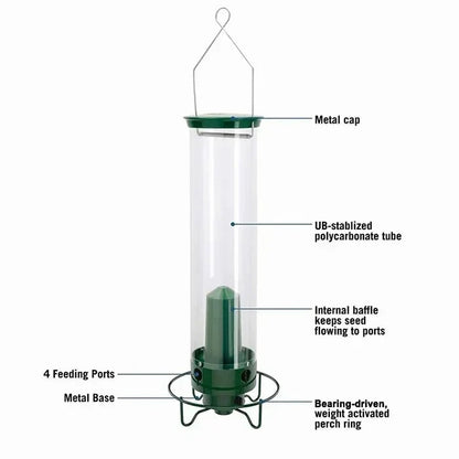 Weather Resistant Squirrel Proof Bird Feeder for Outdoor Use