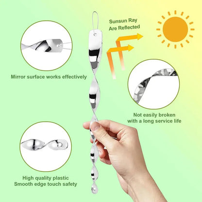 Spiral Reflective Bird Repeller Rod for Outdoor Bird Control