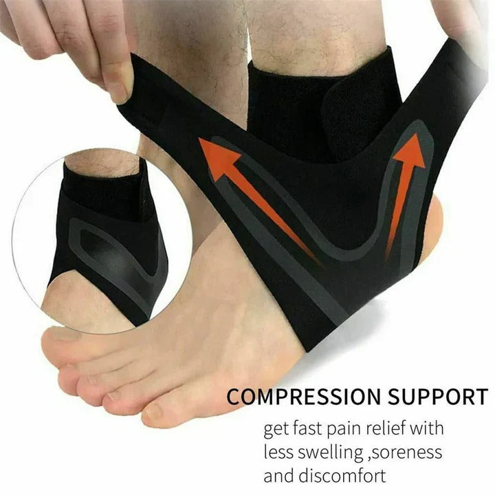 Adjustable Ankle Support Wrap - Compression Sleeve for Stability