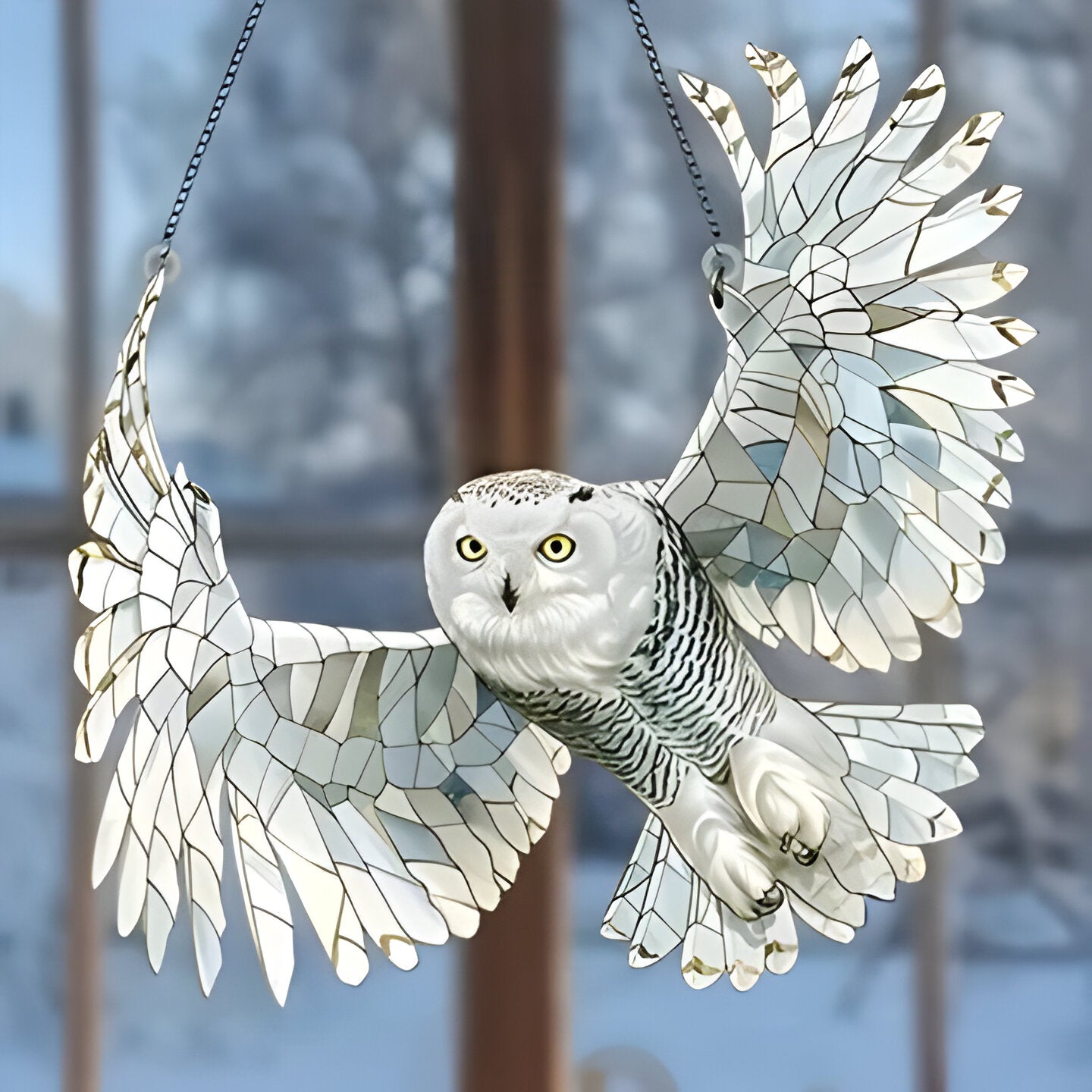 Stained Glass Style Hummingbird Window Panel Suncatcher