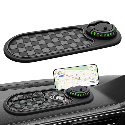 Universal Car Phone Holder with Anti-Slip Dash Mat