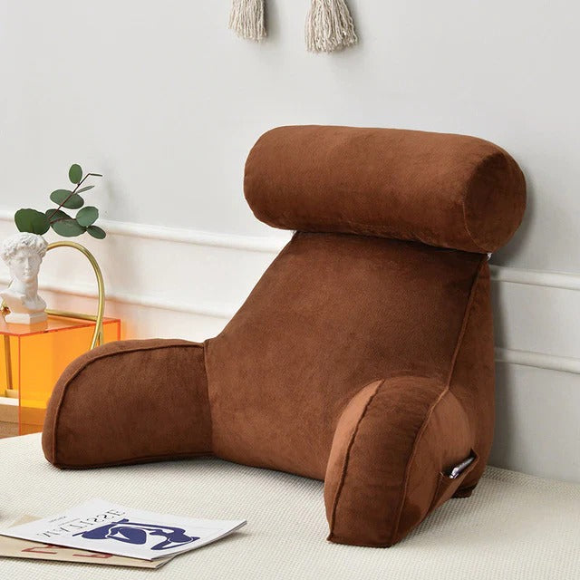 Comfortable Reading Pillow with Armrests for Bed and Sofa