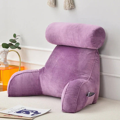 Comfortable Reading Pillow with Armrests for Bed and Sofa